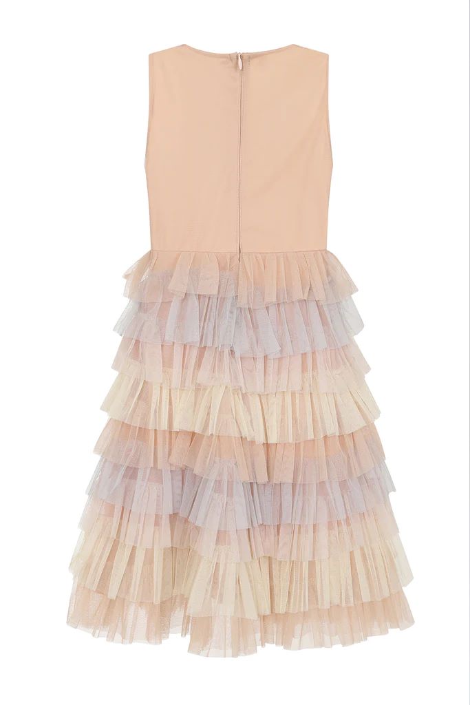 Jeannie Sequin Bodice Dress with Multicoloured Tiered Skirt - Image 3