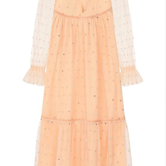 Minnie Almond Sequin Smock Dress - Image 3