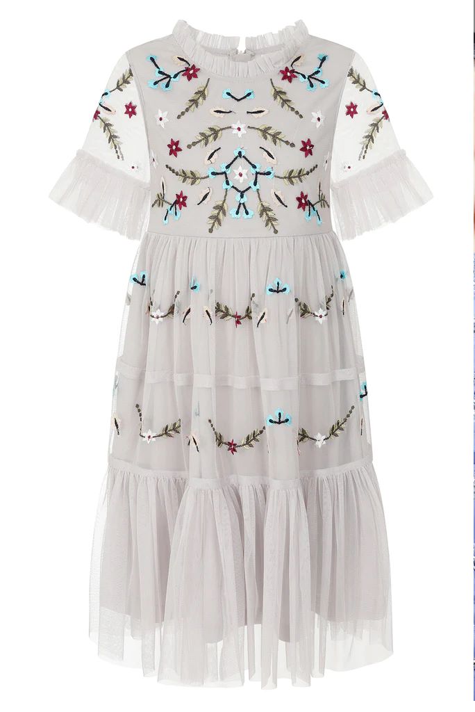 Polly Vapour Blue Embroidered Dress - Image 2